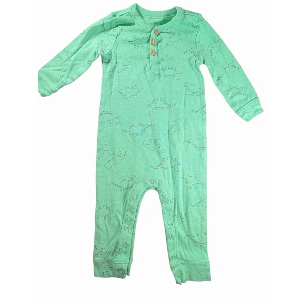 Baby Boy 6 Months Carter's Zip Footed Sleeper Dinosaur Lot Bundle 3 ct